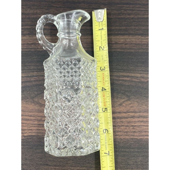 Vintage Anchor Hocking Wexford Clear Diamond Vinegar/Oil Cruet no Stopper USA - Picture 5 of 12